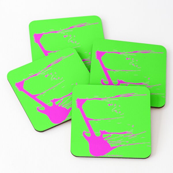 Item preview, Guitar, pink on green designed and sold by SimonFox.