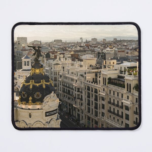 Item preview, Madrid from Above - a Cityscape with Gran Via and the Famous Metropolis Building designed and sold by Georgia Mizuleva.