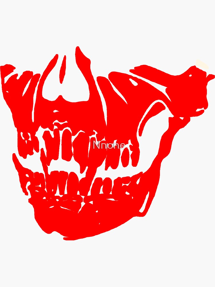 red-lower-half-of-skull-face-sticker-for-sale-by-nnone-redbubble