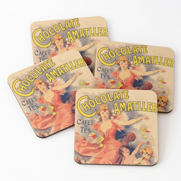 Item preview, CHOCOLATE AMATLLER Cafes Y Tes 1893 French Art Nouveau Poster by Jules Cheret designed and sold by retroposters.