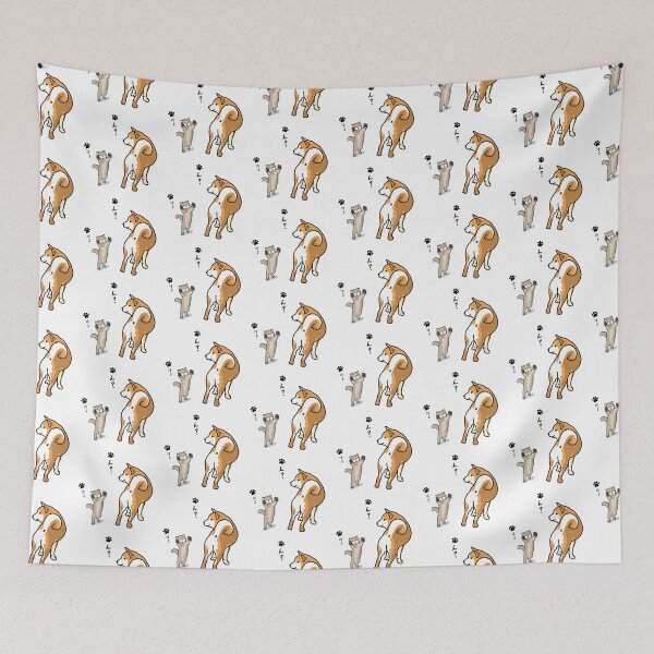 Item preview, funny shiba inu dog and cat friend designed and sold by Teepety Shop.