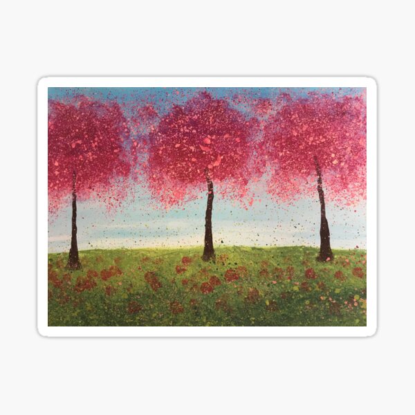 Pink blossom trees Sticker