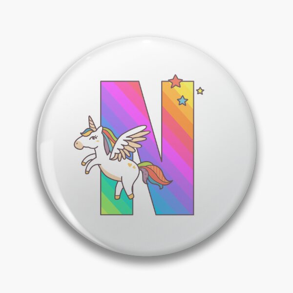 Item preview, Unicorn Monogram Letter N Initial Cute Birthday Gift designed and sold by Delightfully Cynical.