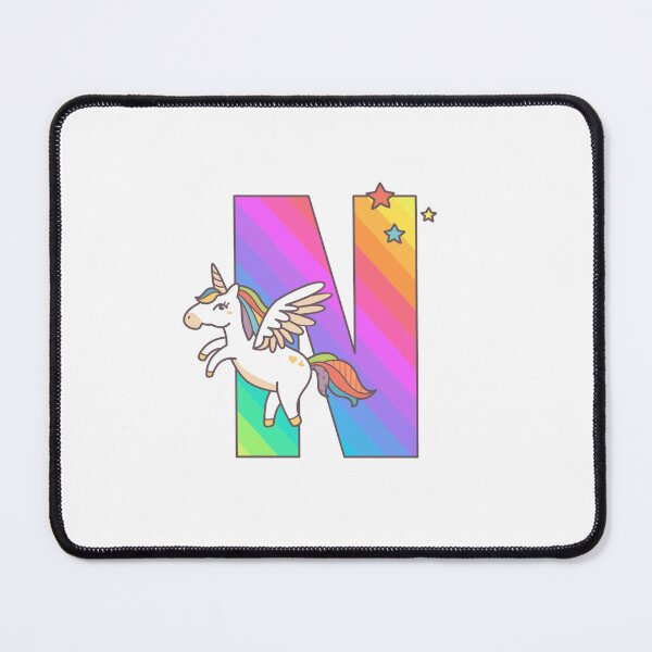 Item preview, Unicorn Monogram Letter N Initial Cute Birthday Gift designed and sold by Delightfully Cynical.