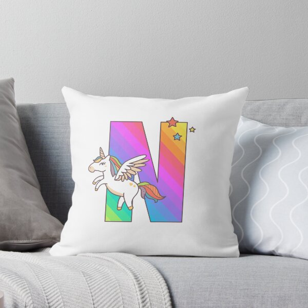 Item preview, Unicorn Monogram Letter N Initial Cute Birthday Gift designed and sold by Delightfully Cynical.