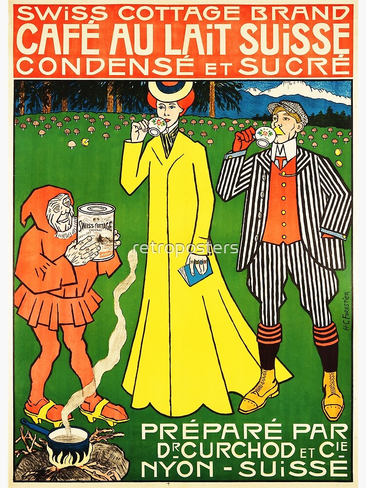 CAFE AU LAIT SUISSE Condensed and Sweetened 1902 Vintage Chocolate