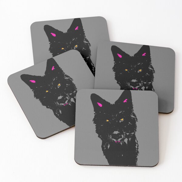 Item preview, black wolf husky pink ears designed and sold by Nnone.