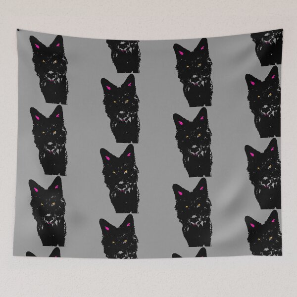 Item preview, black wolf husky pink ears designed and sold by Nnone.