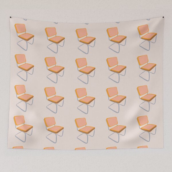 Item preview, Retro Yellow and Pink Metal Chair designed and sold by HeyKCU.