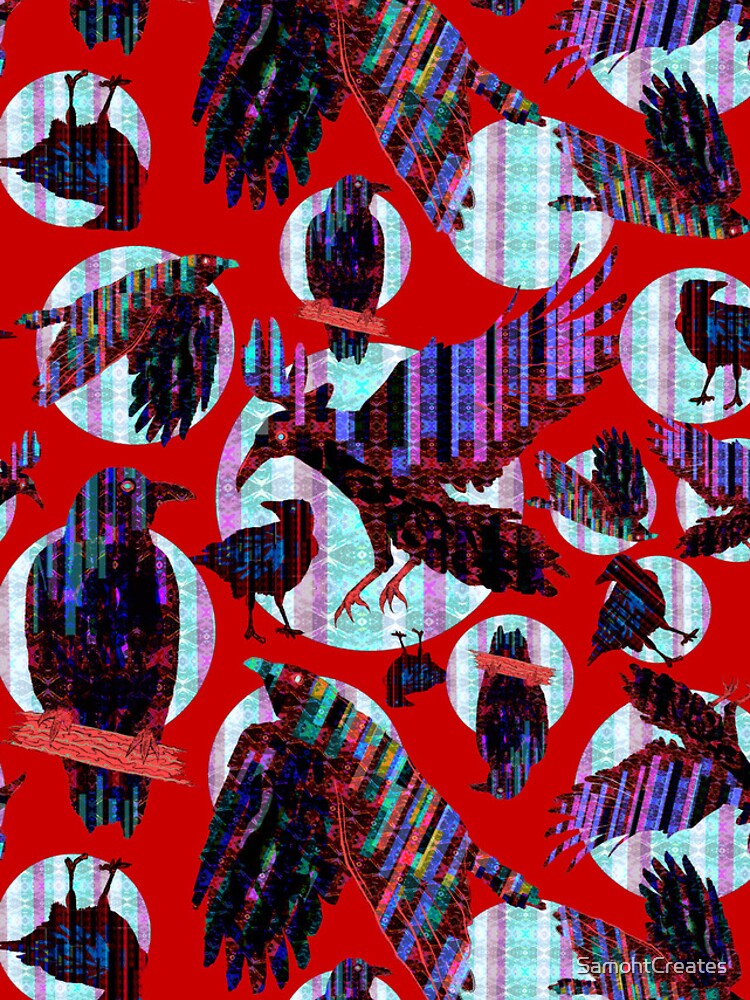 Thumbnail 4 of 4, Samsung Galaxy Phone Case, Crow Pattern designed and sold by SamohtCreates.