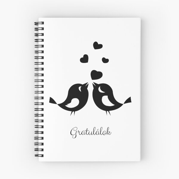 Item preview, Gratulálok (congratulations in Hungarian language) love birds, wedding, romance, Hungary, Hungarian  designed and sold by Pommallina.