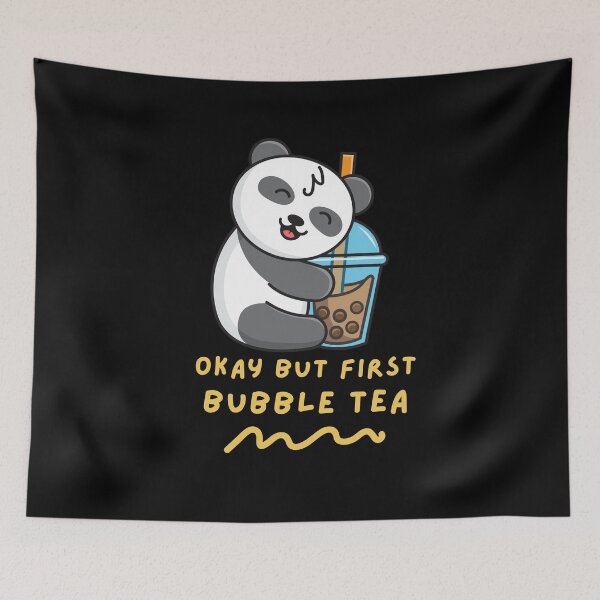 Item preview, Okay But First Bubble Tea Cute Kawaii Bubble Tea Lover Panda designed and sold by Artistusha.
