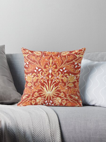 Aperçu de l'œuvre Impression de jacinthe de William Morris, orange mandarine créée et vendue par Marymarice.