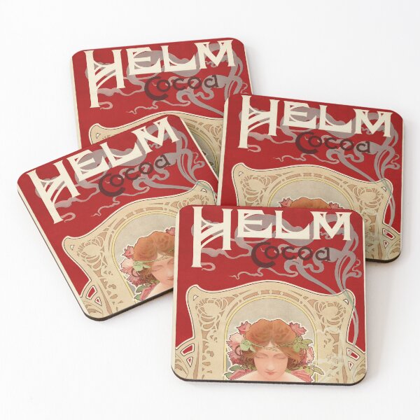 Item preview, HELM COCOA Helmond Holland Chocolate Drink 1899 Art Nouveau Poster by Privat Livemont  designed and sold by retroposters.