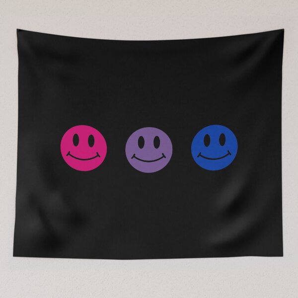 Item preview, Bi Flag Smiley Faces designed and sold by DrunkPolarBear.
