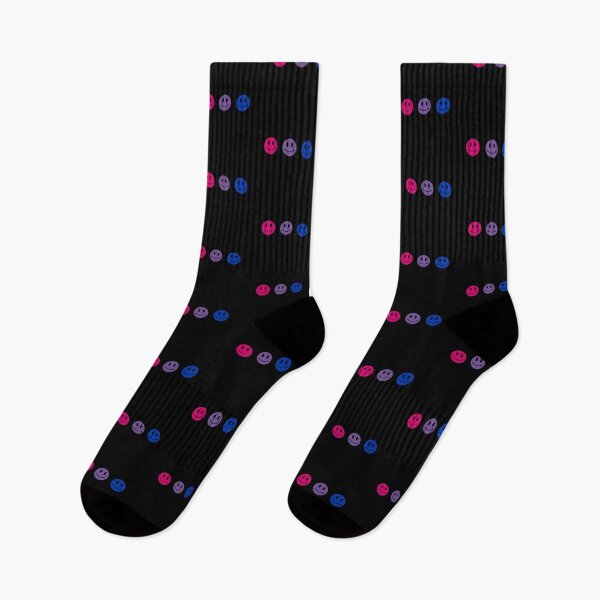 Item preview, Bi Flag Smiley Faces designed and sold by DrunkPolarBear.