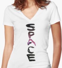 space Women's Fitted V-Neck T-Shirt