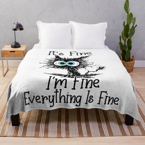 Item preview, Black Cat It's Fine I'm Fine Everything Is Fine designed and sold by AlbredaAE.
