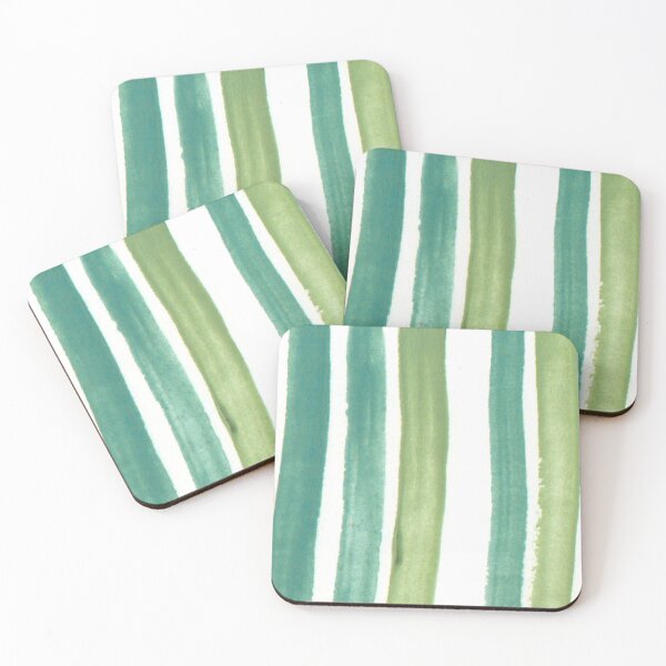 Item preview, Green And White Vertical Striped designed and sold by risingrocket.