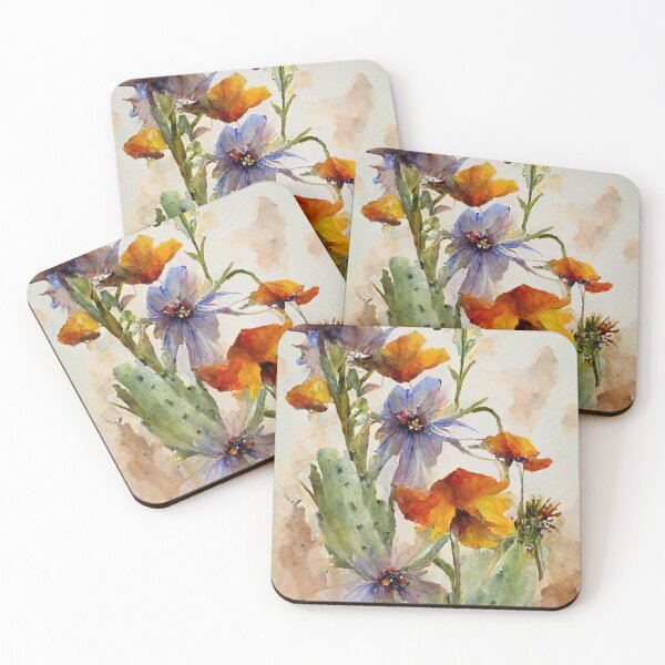 Item preview, Arizona Wildflowers Watercolor Painting designed and sold by ChaosInspired.