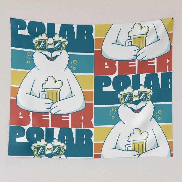 Item preview, Featuring a polar bear holding a beer - Polar bear animal with beer designed and sold by Palteeshop.
