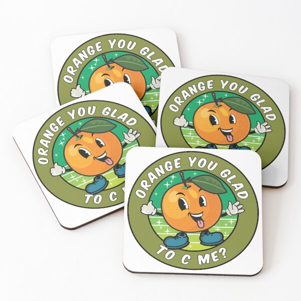 Item preview, Funny Cartoon Orange Pun: Orange You Glad To See Me? designed and sold by Happy Puppy Print On Demand.