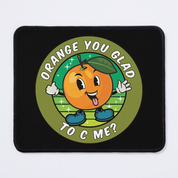 Item preview, Funny Cartoon Orange Pun: Orange You Glad To See Me? designed and sold by Happy Puppy Print On Demand.