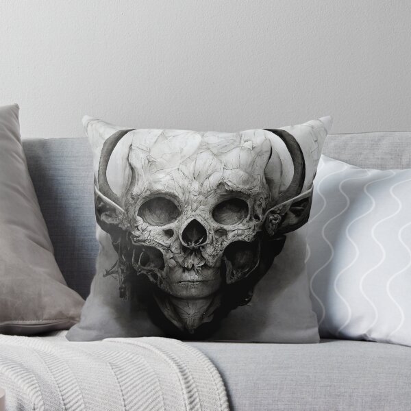 Item preview, Surreal skull with horns designed and sold by AfrironStore.