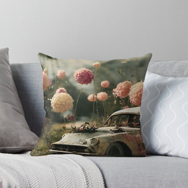 Item preview, Old Retro Car Taken By Flowers designed and sold by UnrealArtDude.