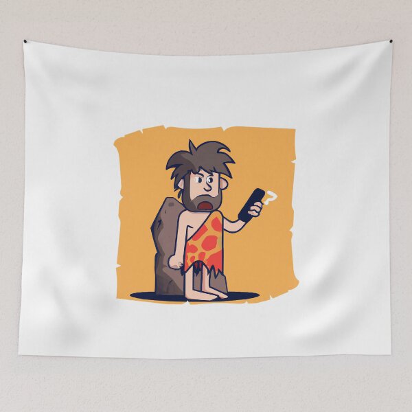 Item preview, Caveman using Smartphone and Socialmedia designed and sold by AbsoluteA.