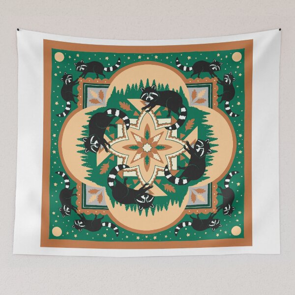 Item preview, Raccoons, Moon, and Stars designed and sold by RDevane.