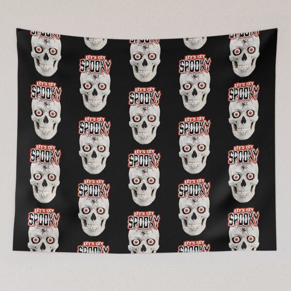 Item preview, Let's Get Spooky Skull With Eyes and Spider Halloween Design designed and sold by BearCaveDesigns.