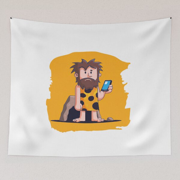 Item preview, Caveman using Smartphone and Socialmedia designed and sold by AbsoluteA.