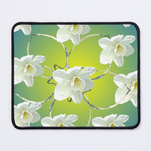 Item preview, Floral- White Daffodils on Green and Blue designed and sold by MulesParty.