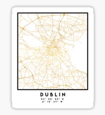 DUBLIN IRELAND CITY STREET MAP ART Sticker