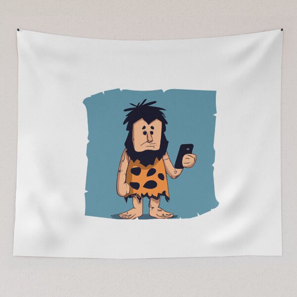 Item preview, Caveman using Smartphone and Socialmedia designed and sold by AbsoluteA.