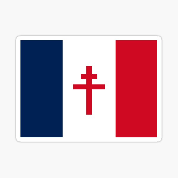 3D Autocollant France Libre Résistance Flag Sticker Drapeau de Gaulle  Français