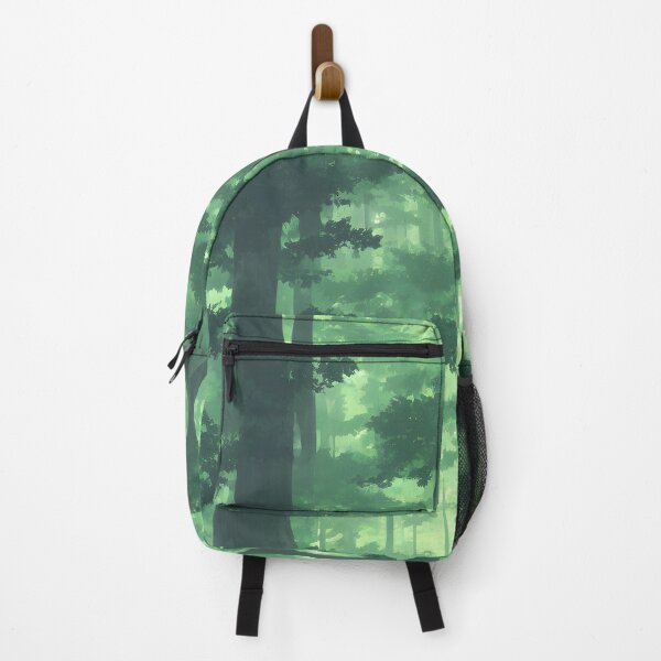 Item preview, A landscape of a peaceful rainforest in the style of an anime background with a natural color palette designed and sold by Art-of-AI.