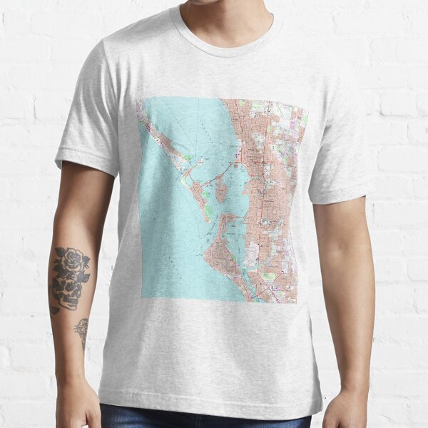 "Vintage Map of Sarasota Florida (1973)" Tshirt by BravuraMedia