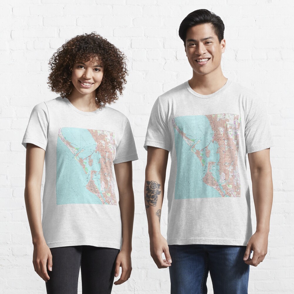 "Vintage Map of Sarasota Florida (1973)" Tshirt by BravuraMedia