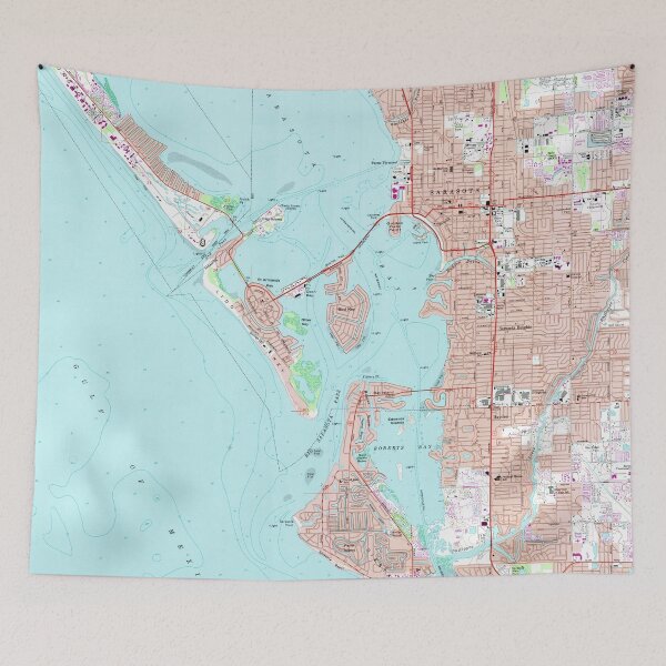 Item preview, Vintage Map of Sarasota Florida (1973) designed and sold by BravuraMedia.