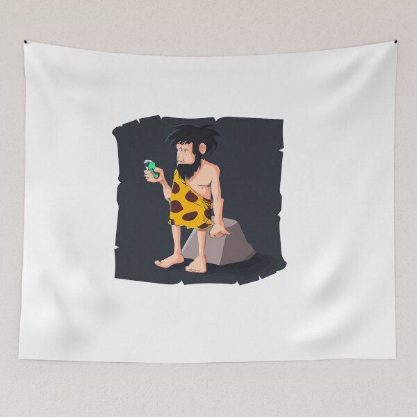 Item preview, Caveman using Smartphone and Socialmedia designed and sold by AbsoluteA.