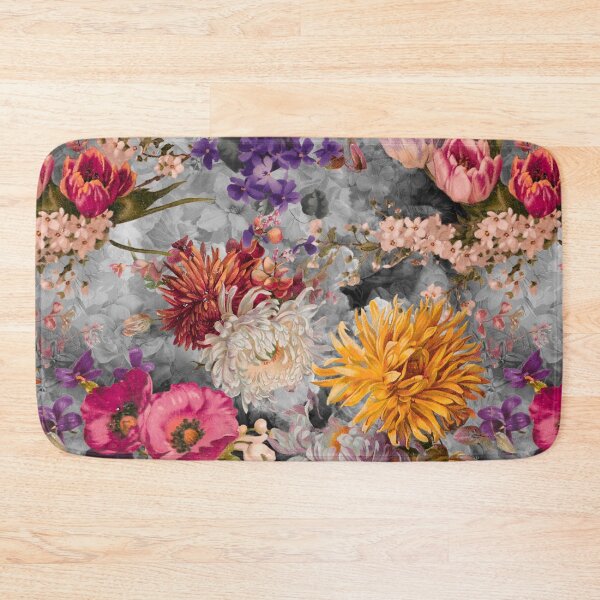 Artikelvorschau, Stilvolles Blumenmuster Paradies, Rosen und Blumen, botanisches Muster, Blumenillustration, Pflanzenmuster, graues Blumenmuster entworfen und verkauft von ZeinabTaha.