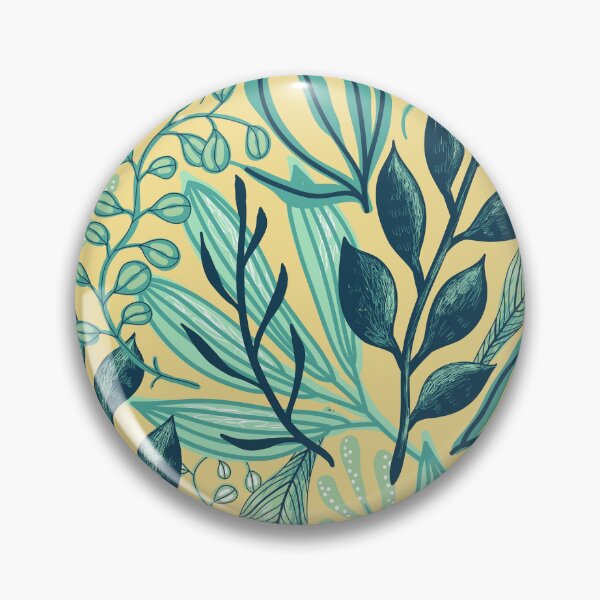 Item preview, Cute Bright Retro Pop Botanical Leaves Ocean Grass Seaweed  designed and sold by StudioAkubi.