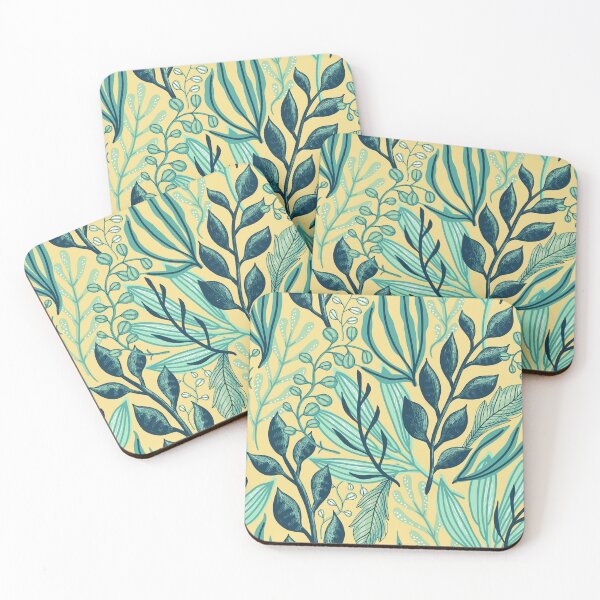 Item preview, Cute Bright Retro Pop Botanical Leaves Ocean Grass Seaweed  designed and sold by StudioAkubi.