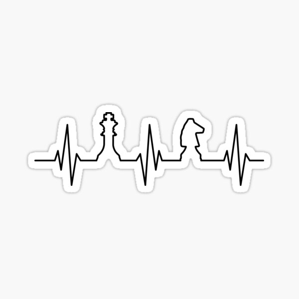 Chess Heartbeat Chess Lovers T-Shirt Sticker