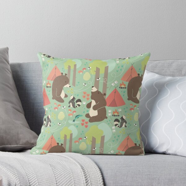 Bears of Summer Throw Pillow