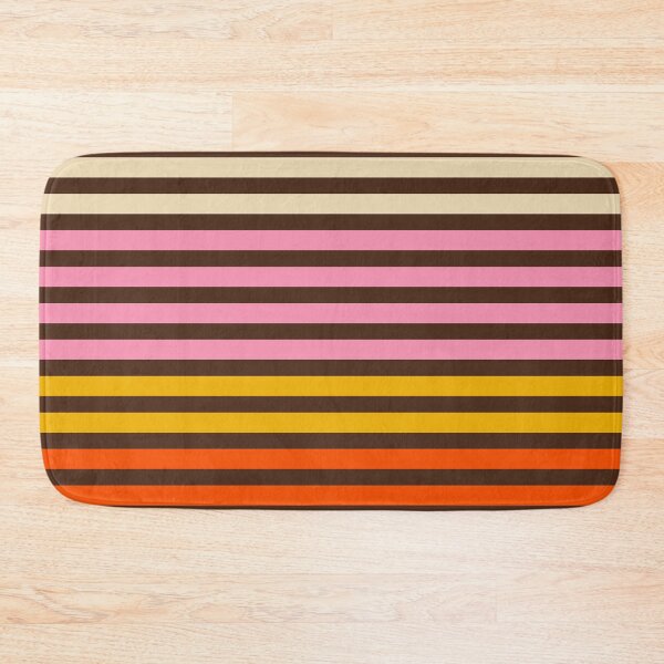 Item preview, Cinq Stripes Retro Modern Stripe Pattern Blue Beige Pink Mustard Orange Brown designed and sold by kierkegaard.