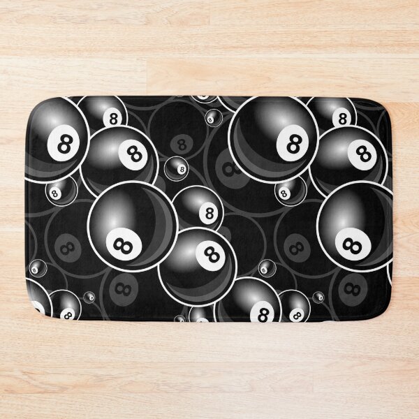 Billiards Black 8 Ball 8-Ball black and white Snooker Pool Bath Mat