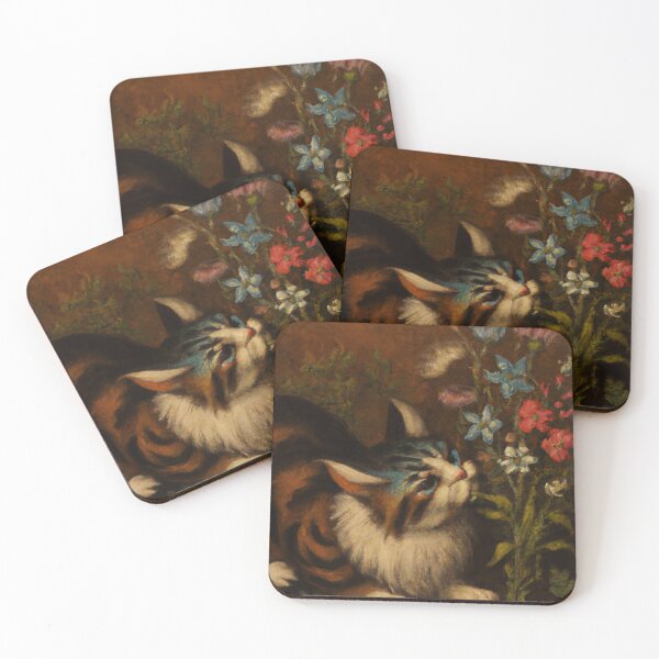Item preview, Iris the Cat, smelling the flowers (Baroque) designed and sold by thecatandkettle.